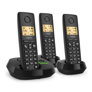 Telefon Gigaset PURE 100 AM Trio analogowy/DECT Nazwa i identyfikacja dzwoniącego Czarny
