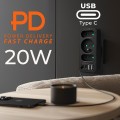 MACLEAN GNIAZDKO PRĄDOWE X3 + 4XUSB, ROZGAŁĘŹNIK Z 3 GNIAZDAMI, 2XUSB A, 2XUSB C PD 20W, 1X16A + 2X6A MCE248 F/B - 2834987