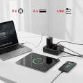 MACLEAN LISTWA ZASILAJĄCA, PRZEDŁUŻACZ 2 GNIAZDA + 3XUSB, 110-240V AC 50/60HZ, 2.1A MAX 2500W, 1.5M, CZARNA MCE387 B - 2835119