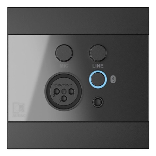 Panel ścienny AUDAC WP225/B, XLR mic + 3,5 mm jack + BT, czarny - 2837351