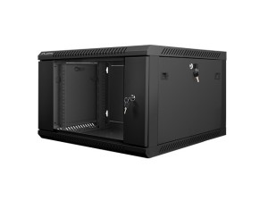 Szafa jednosekcyjna Lanberg WF01-6606-10B (6U; 368mm / 600mm / 600 mm; wisząca; Szklane; 19''; kolor czarny) (WYPRZEDAŻ)