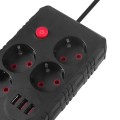MACLEAN LISTWA ZASILAJĄCA, PRZEDŁUŻACZ 4 GNIAZDA + 3XUSB, 110-240V AC 50/60HZ, 2.1A MAX 2500W, 1,5M, CZARNA MCE392 B - 2835172