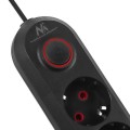 MACLEAN LISTWA ZASILAJĄCA, PRZEDŁUŻACZ 3 GNIAZDA + 3XUSB, 110-240V AC 50/60HZ, 2.1A MAX 2500W, 1,5M, CZARNA MCE394 B - 2835195