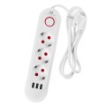 MACLEAN LISTWA ZASILAJĄCA, PRZEDŁUŻACZ 3 GNIAZDA + 3XUSB, 110-240V AC 50/60HZ, 2.1A MAX 2500W, 1,5M, BIAŁA MCE394 W - 2835205