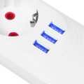 MACLEAN LISTWA ZASILAJĄCA, PRZEDŁUŻACZ 3 GNIAZDA + 3XUSB, 110-240V AC 50/60HZ, 2.1A MAX 2500W, 1,5M, BIAŁA MCE394 W - 2835208
