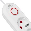 MACLEAN LISTWA ZASILAJĄCA, PRZEDŁUŻACZ 3 GNIAZDA + 3XUSB, 110-240V AC 50/60HZ, 2.1A MAX 2500W, 1,5M, BIAŁA MCE394 W - 2835207