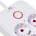 MACLEAN LISTWA ZASILAJĄCA, PRZEDŁUŻACZ 6 GNIAZD + 4XUSB, 110-240V AC 50/60HZ, 2.1A MAX 2500W, 3M, BIAŁA MCE391 W - 2835228