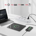 MACLEAN LISTWA ZASILAJĄCA, PRZEDŁUŻACZ 6 GNIAZD + 4XUSB, 110-240V AC 50/60HZ, 2.1A MAX 2500W, 3M, BIAŁA MCE391 W - 2835232