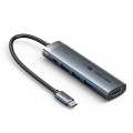 Hub 5w1 Vention USB-C 100W PD 5Gbps 4K@60Hz srebrny - 2843776