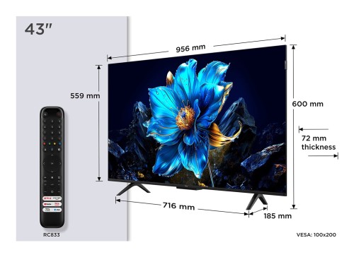 Telewizor TCL 43P79K QLED 43'' 4K Ultra HD Google TV Dolby Vision DVB-T2 Metaliczny (WYPRZEDAŻ) - 2844431