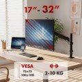 Uchwyt na monitor Maclean MC-135, sprężyna gazowa, 17"-32", 2-10kg, czarny - 2844522