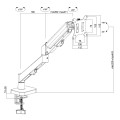 Uchwyt na monitor Maclean MC-133, sprężyna gazowa, 17"-32", 2-10kg, czarny - 2844536