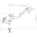 Uchwyt na 3 monitory Maclean MC-137, sprężyna gazowa, 17"-27", 2-8kg, czarny - 2844545