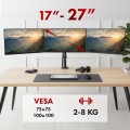 Uchwyt na 3 monitory Maclean MC-137, sprężyna gazowa, 17"-27", 2-8kg, czarny - 2844554