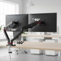 Uchwyt na 2 monitory Maclean MC-134, sprężyna gazowa, 17"-32", 2-10kg, czarny - 2844589