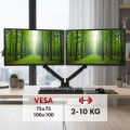 Uchwyt na 2 monitory Maclean MC-134, sprężyna gazowa, 17"-32", 2-10kg, czarny - 2844588