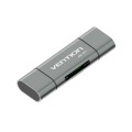 Czytnik kart SD / microSD Vention ze złączami USB 3.0 USB-C microSD szary - 2837108