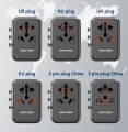 Uniwersalny adapter podróżny z ładowarką Vention 65W GaN 2x USB-A 2x USB-C czarny - 2849807
