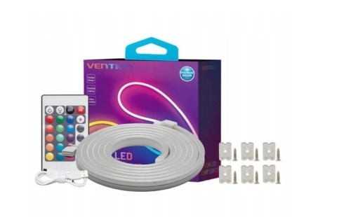Taśma LED Vention Silicone Neon z pilotem IR i zasilaczem DC 12V 5m - 2852096