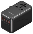 Uniwersalny adapter podróżny z ładowarką Vention 100W GaN 1x USB-A 3x USB-C czarny - 2845444