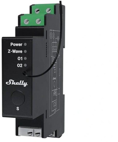 Sterownik dwukanałowy na szynę DIN Z-Wave Shelly Wave Pro 2PM LR - 2856450