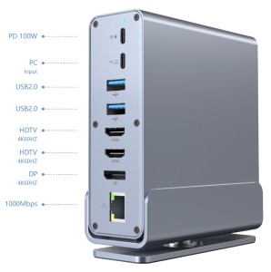 GEMBIRD MULTI ADAPTER USB TYP CF 15W1 (USB AF-PORTY V.2X2+V.3X3, TYP CF+HDMIX2+DISPLAYPORT+PD+CZYTNIK KART+GIGALAN+AUDIO SZAR