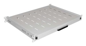 Półka wysuwana do szaf Rack 19" Lanberg szara 1U/445x350mm udźwig do 35kg, montaż 4 punktowy