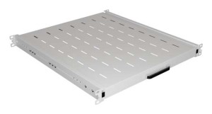 Półka wysuwana do szaf Rack 19" Lanberg szara 1U/445x500mm udźwig do 35kg, montaż 4 punktowy