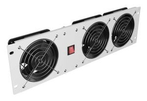 Panel wentylacyjny pionowy 19" Lanberg do szaf rack trzy wentylatory 230V szary