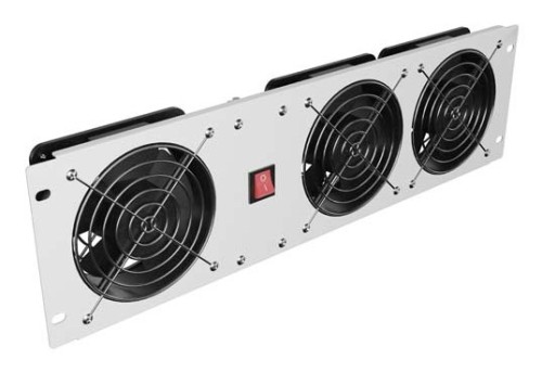 LANBERG PANEL WENTYLACYJNY PIONOWY 3U 19" DO SZAF RACK TRZY WENTYLATORY 230V SZARY - 2858615