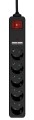 GEMBIRD LISTWA ZASILAJĄCA, PRZECIWPRZEPIĘCIOWA 5XSCHUKO + 2X USB, 1,5M, KOLOR CZARNY - 2860686