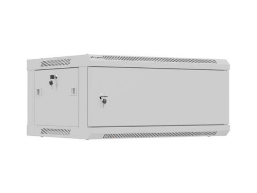 Szafa instalacyjna Lanberg Rack wisząca 19" 4U 600x450 szara drzwi metalowe (flat pack) - 2872705
