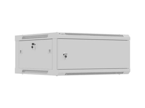 Szafa instalacyjna Rack wisząca 19" 4U 600x600 szara drzwi metalowe Lanberg (flat pack) - 2872709
