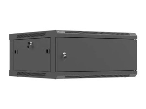 LANBERG SZAFA INSTALACYJNA RACK WISZĄCA 19" 4U 600X600 CZARNA DRZWI METALOWE (FLAT PACK)