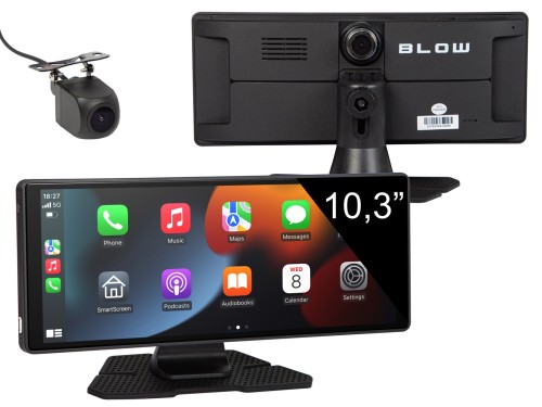 STACJA MULTIMEDIALNA BEZPRZEWODOWA CARPLAY5.0 BLOW Z WIDEOREJESTRATOREM I KAMERĄ COFANIA - 2883459