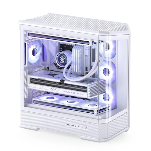 Obudowa PC Jonsbo D400, Midi Tower, ATX, Szkło Hartowane - biała - 2885591