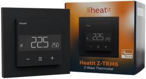 Termostat Heatit Z-TRM6 Black Matt Z-Wave Thermostat 3600W 16A 868,4Mhz