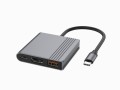 GEMBIRD MULTI ADAPTER USB TYPU C 3 W 1 (PORT USB + HDMI + WIDEO USB-C), KOLOR SZARY - 2892043