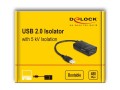 DeLOCK Izolator USB 2.0 Typu-A męski na żeński z izolacją 5 kV dla linii przesyłu danych - 2892079