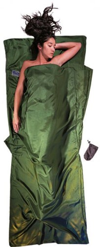 Wkładka do śpiwora Cocoon TravelSheet Silk, dark olive green - 2892257