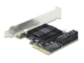 DeLOCK 5 portowy SATA PCI Express x4 Card - Konstrukcja niskoprofilowa - 2893823