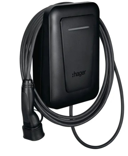 EVCS Stacja ładowania Hager witty one 11kW 3f RFID Bluetooth z kablem 6,5m T2 - 2894522