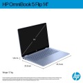 HP OmniBook 5 Flip 14-fp0004nw Core 5 120U 14"2K Touch IPS 300nits 16GB LPDDR5 5200 SSD512 Intel Graphics Cam 1080p 68Wh Win11 Blue Sky 2Y - 2895006