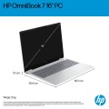 HP OmniBook 7 16-az0222nw Core 5 210H 16"2K 300nits AG 16GB DDR5 5200 SSD512 Intel Graphics Cam 5 Mpx IR 70Wh Win11 Glacial Silver 2Y - 2895097