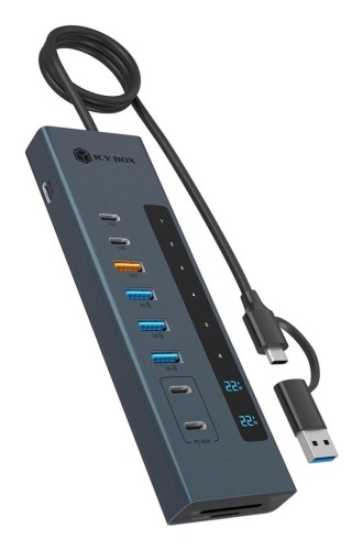 Hub 11-w-1 Hub IcyBox USB 3.2 z Type-C i czytnikiem kart - 2898463