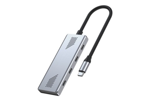 GEMBIRD 4-PORTOWY HUB USB-C 3.2 (GEN 2) TYPU C SZARY - 2898491