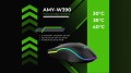 Activejet mysz przewodowa podgrzewana USB AMY-W390. Ma 3 temperatury 30 stopni podświetlenie na żółto, 35 stopni podświetlenie na pomarańczowo, 40 stopni podświetlenia na czerwono. - 2898705