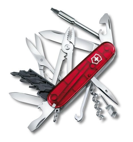 Victorinox V-1.77 25.T Pocket Knife Cyber Tool M, czerwony przezroczysty - 2900795