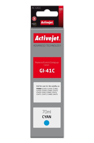 Activejet AC-G41C Buteleczka z tuszem z atramentem (zamiennik Canon GI-41C 4543C001; Supreme; 70 ml; niebieski) - 2903443