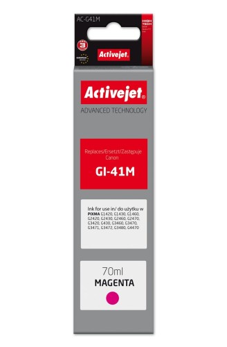 Activejet AC-G41M Buteleczka z tuszem z atramentem  (zamiennik Canon GI-41M 4544C001; Supreme; 70 ml; czerwony) - 2903444